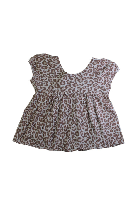 A Brown Short Sleeve Tops from Bonton in size 8Y for girl. (Back View)