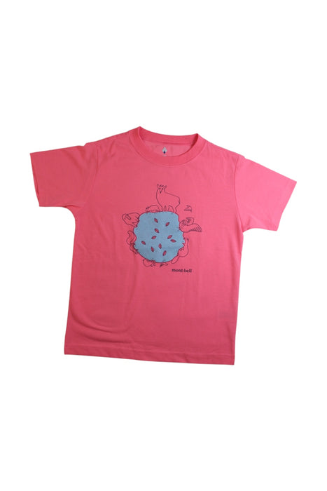 A Pink Short Sleeve T Shirts from Mont-bell in size 7Y for girl. (Front View)