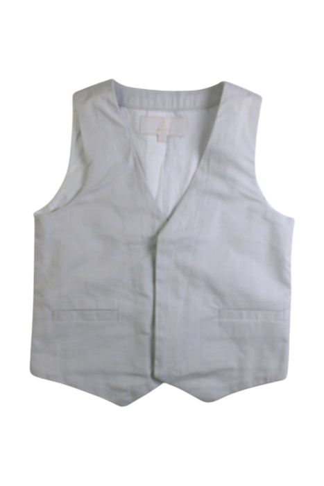 A White Suit Vests from Jacadi in size 5T for boy. (Front View)