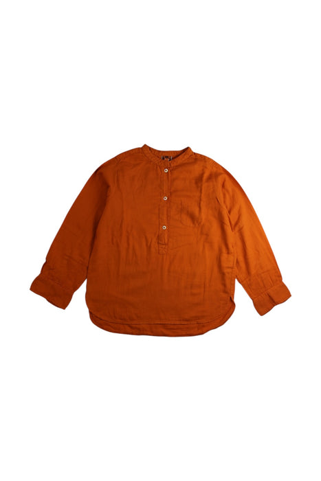 A Orange Long Sleeve Shirts from Bonton in size 6T for boy. (Front View)