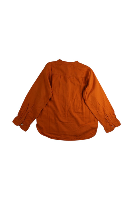 A Orange Long Sleeve Shirts from Bonton in size 6T for boy. (Back View)