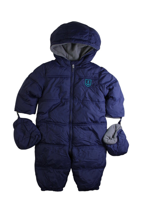 A Navy Snowsuits from Jacadi in size 6-12M for boy. (Front View)
