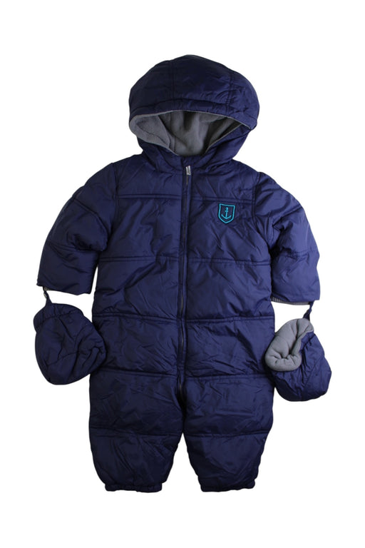 A Navy Snowsuits from Jacadi in size 6-12M for boy. (Front View)