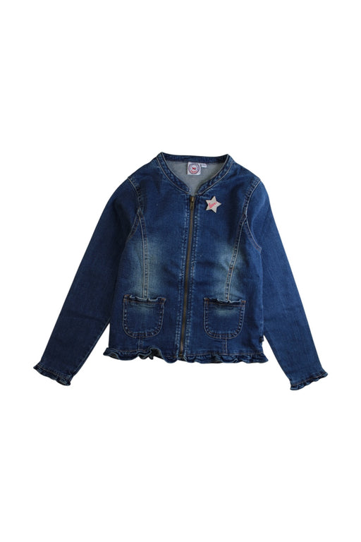 A Blue Lightweight Jackets from La Compagnie des Petits in size 8Y for girl. (Front View)