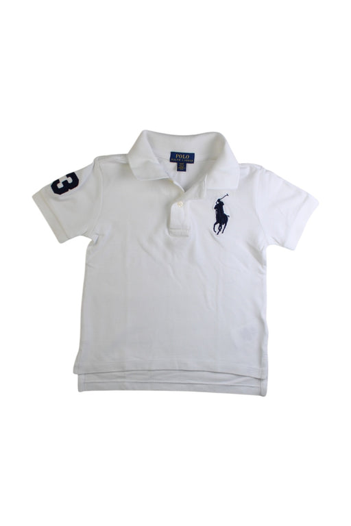 A White Short Sleeve Polos from Polo Ralph Lauren in size 3T for boy. (Front View)