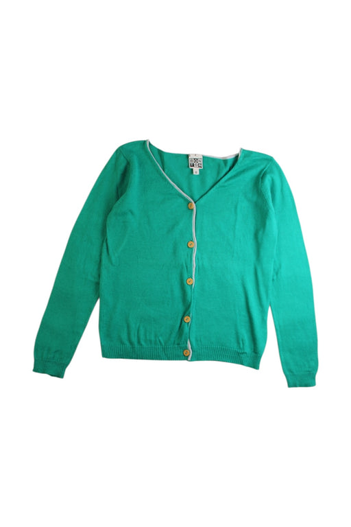 A Green Cardigans from Bonton in size 8Y for girl. (Front View)