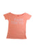 A Peach Short Sleeve Tops from Bonton in size 6T for girl. (Front View)