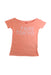 A Peach Short Sleeve Tops from Bonton in size 6T for girl. (Front View)