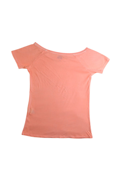 A Peach Short Sleeve Tops from Bonton in size 6T for girl. (Back View)