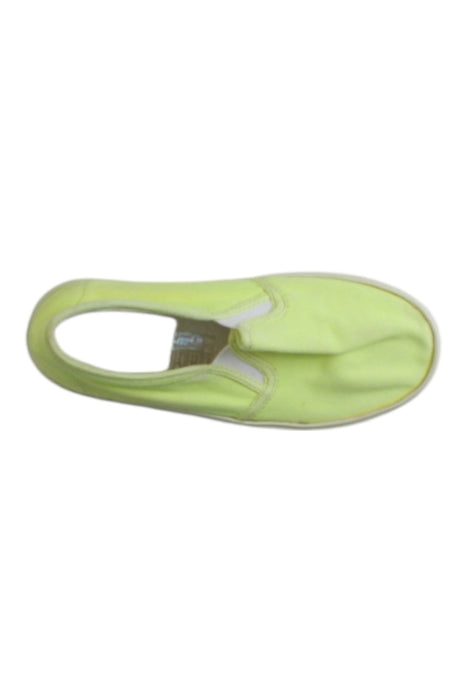 A Green Slip Ons from Bonpoint in size 5T for boy. (Front View)