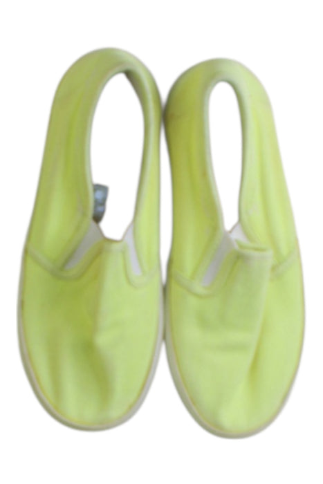 A Green Slip Ons from Bonpoint in size 5T for boy. (Back View)