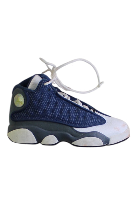 A Blue Sneakers from Air Jordan in size 5T for boy. (Front View)