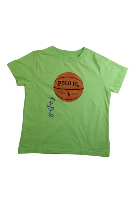 A Green Short Sleeve T Shirts from Polo Ralph Lauren in size 4T for boy. (Front View)