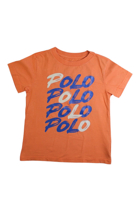 A Orange Short Sleeve T Shirts from Polo Ralph Lauren in size 4T for boy. (Front View)