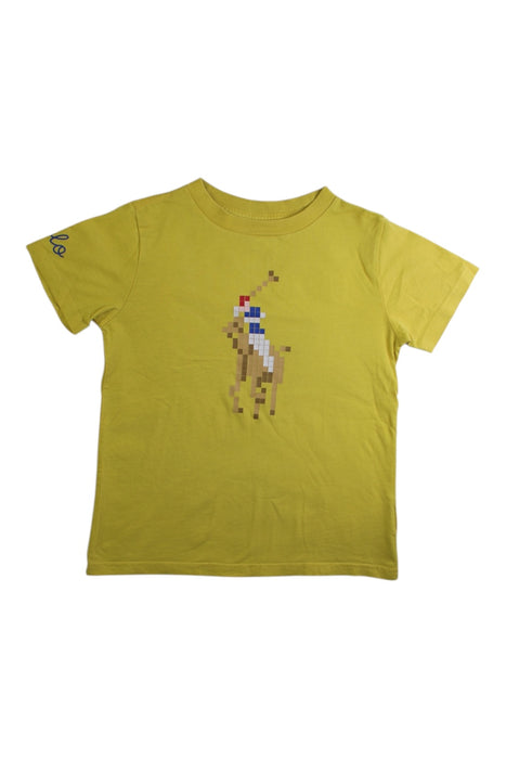 A Yellow Short Sleeve T Shirts from Polo Ralph Lauren in size 4T for boy. (Front View)
