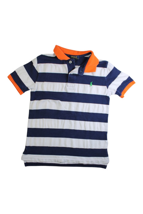 A Blue Short Sleeve Polos from Polo Ralph Lauren in size 6T for boy. (Front View)
