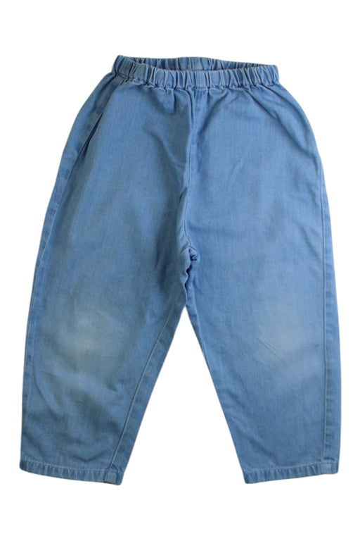 A Blue Casual Pants from Petit Bateau in size 3T for girl. (Front View)