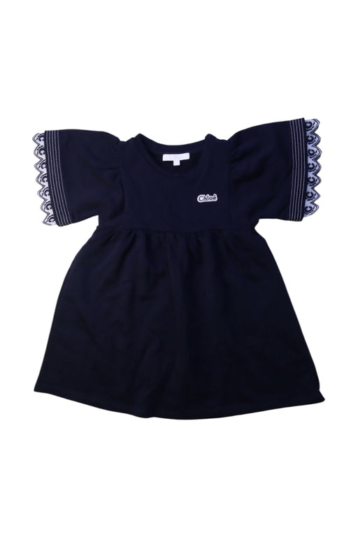 A Navy Short Sleeve Dresses from Chloe in size 3T for girl. (Front View)