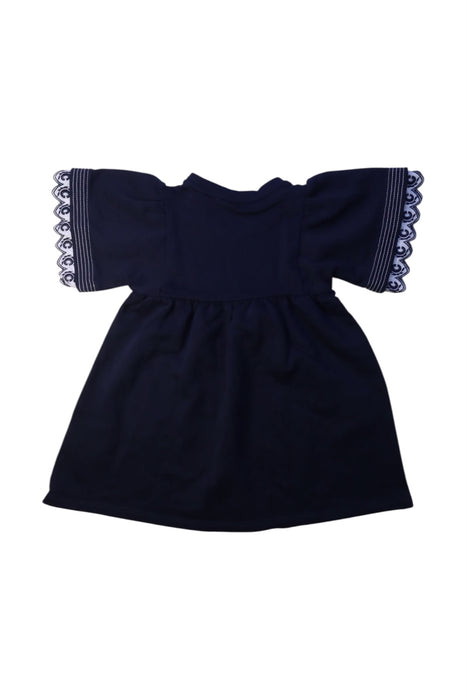 A Navy Short Sleeve Dresses from Chloe in size 3T for girl. (Back View)