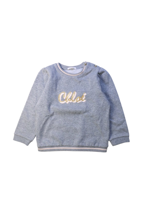 A Grey Crewneck Sweatshirts from Chloe in size 3T for girl. (Front View)