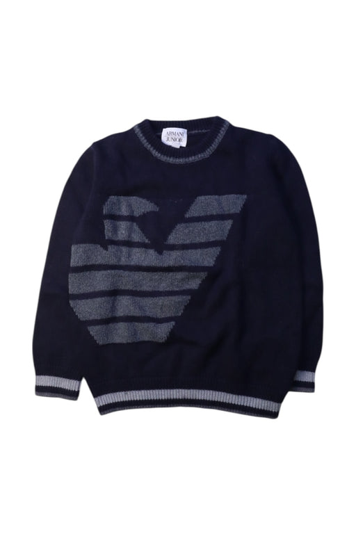 A Navy Knit Sweaters from Armani in size 5T for boy. (Front View)