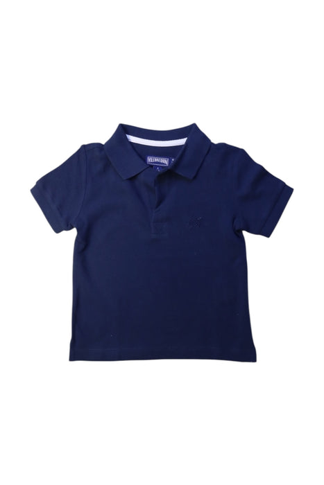 A Navy Short Sleeve Polos from Vilebrequin in size 4T for boy. (Front View)