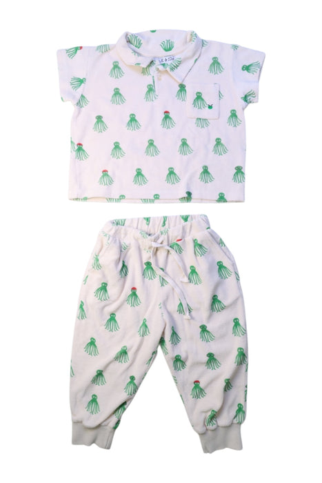 A Green Pants Sets from Emile et Ida in size 2T for boy. (Front View)
