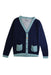A Navy Cardigans from As Know As Ponpoko in size 5T for boy. (Front View)
