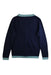 A Navy Cardigans from As Know As Ponpoko in size 5T for boy. (Back View)