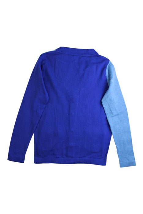 A Blue Cardigans from As Know As Ponpoko in size 5T for boy. (Back View)