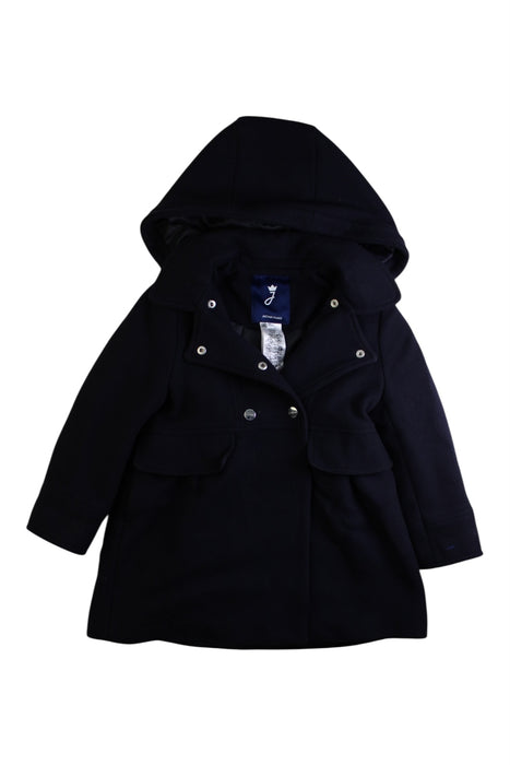 A Navy Coats from Jacadi in size 5T for girl. (Front View)