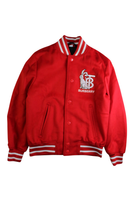 A Red Lightweight Jackets from Burberry in size 10Y for boy. (Front View)