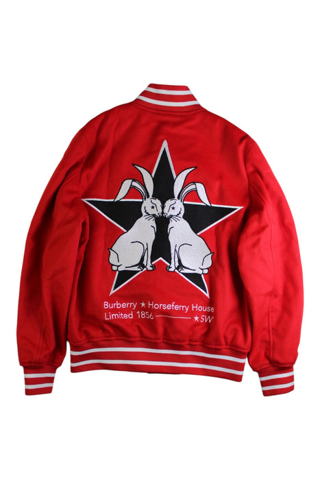 A Red Lightweight Jackets from Burberry in size 10Y for boy. (Back View)