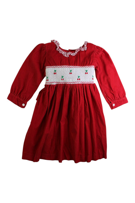A Red Long Sleeve Dresses from Little Alice London in size 3T for girl. (Front View)