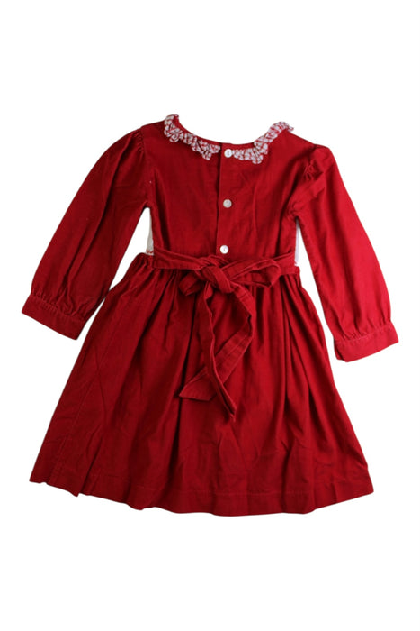 A Red Long Sleeve Dresses from Little Alice London in size 3T for girl. (Back View)
