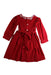 A Red Long Sleeve Dresses from Little Alice London in size 3T for girl. (Back View)