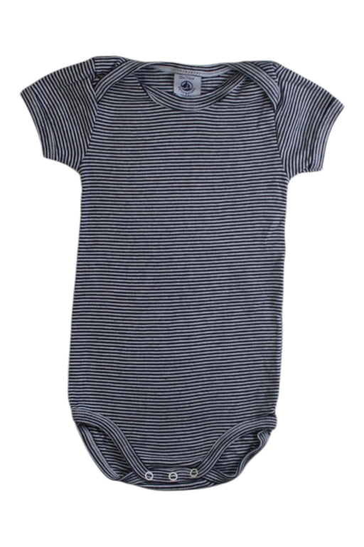 A Navy Short Sleeve Bodysuits from Petit Bateau in size 6-12M for boy. (Front View)