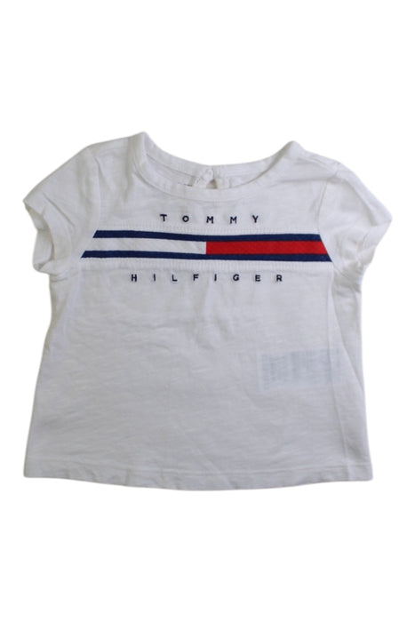 A White Short Sleeve T Shirts from Tommy Hilfiger in size 6-12M for girl. (Front View)