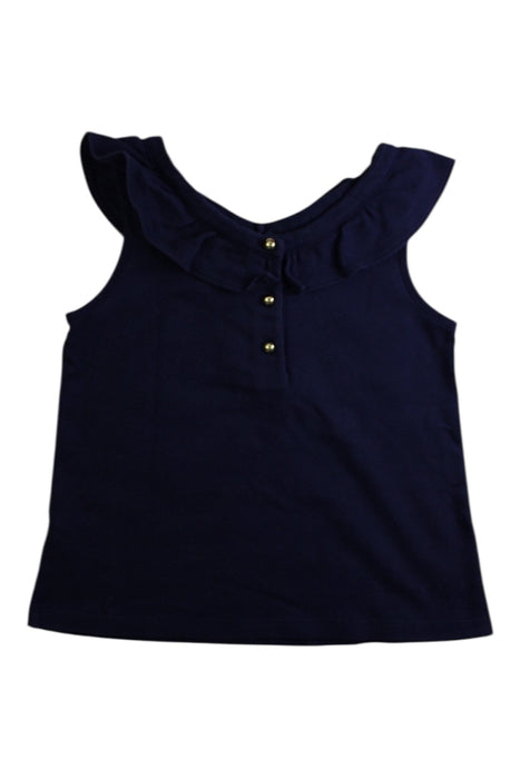 A Navy Sleeveless Tops from Janie & Jack in size 7Y for girl. (Back View)