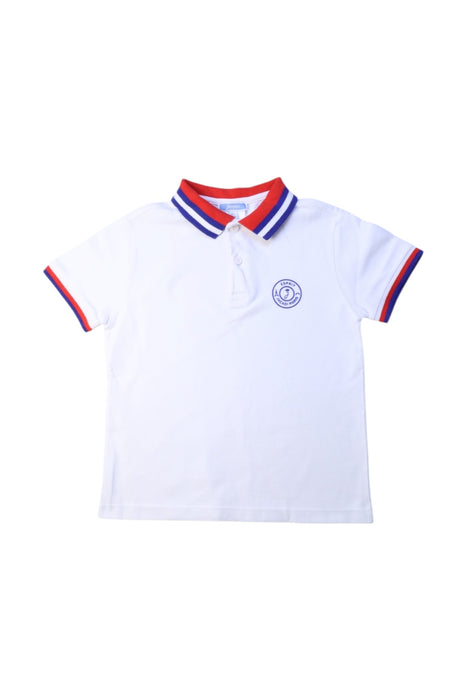 A White Short Sleeve Polos from Jacadi in size 6T for boy. (Front View)
