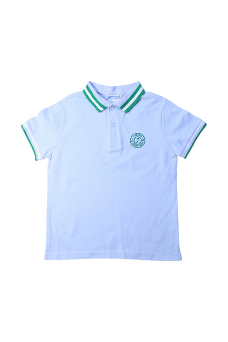 A White Short Sleeve Polos from Jacadi in size 6T for boy. (Front View)