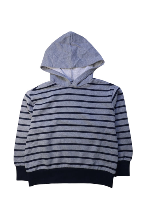 A Blue Hooded Sweatshirts from Comme Ca Ism in size 5T for boy. (Front View)