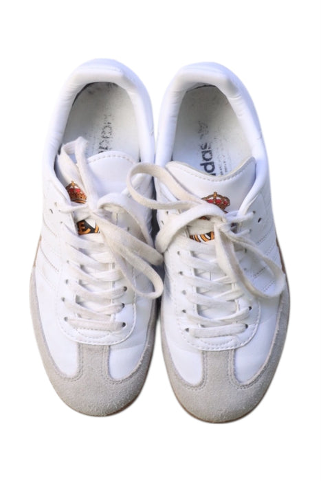 A White Sneakers from Adidas in size 12Y for boy. (Back View)