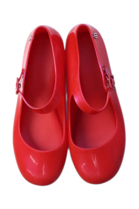 A Pink Flats from Mini Melissa in size 6T for girl. (Back View)