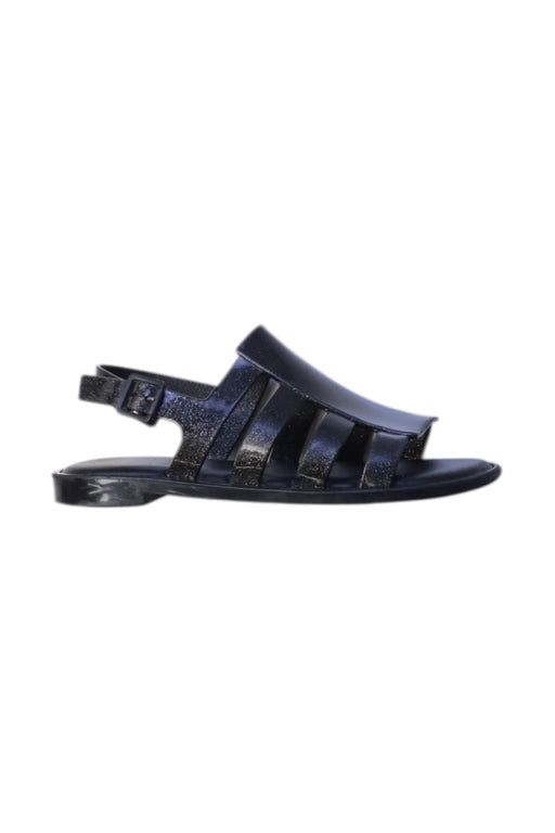 A Black Sandals from Melissa in size 6T for girl. (Front View)