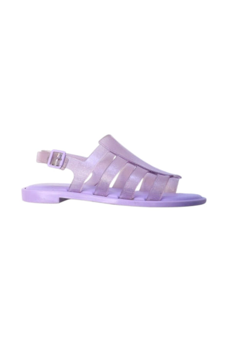 A Purple Sandals from Melissa in size 6T for girl. (Front View)