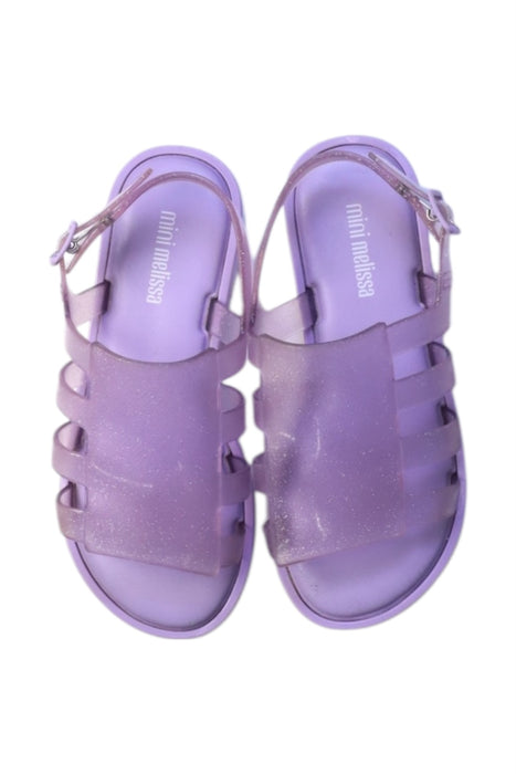 A Purple Sandals from Melissa in size 6T for girl. (Back View)
