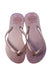 A Pink Flip Flops from Havaianas in size 7Y for girl. (Back View)