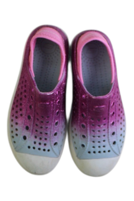 A Multicolour Sneakers from Skechers in size 6T for girl. (Back View)