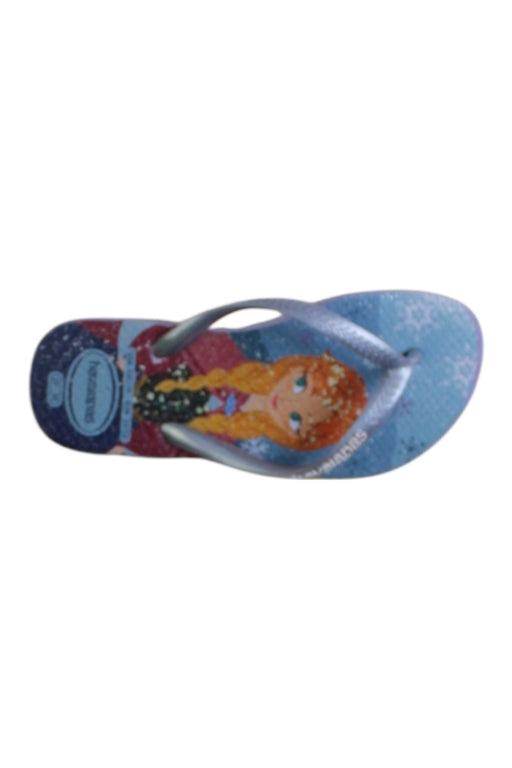 A Multicolour Flip Flops from Havaianas in size 5T for girl. (Front View)
